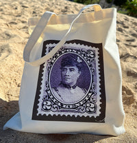 Queen Liliʻuokalani Stamp Canvas Tote Bag