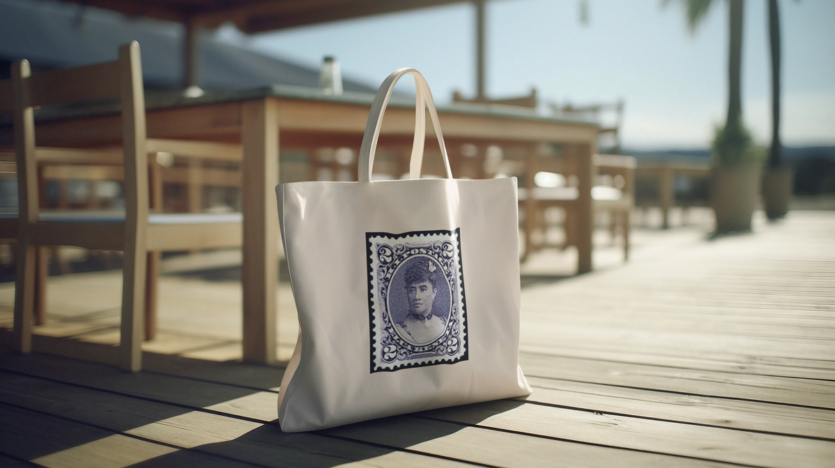 Queen Liliʻuokalani Stamp Canvas Tote Bag